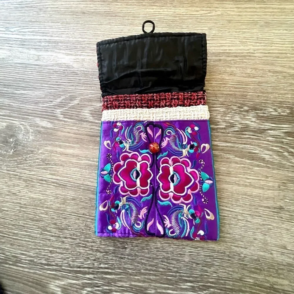 Embroidered crossbody bag